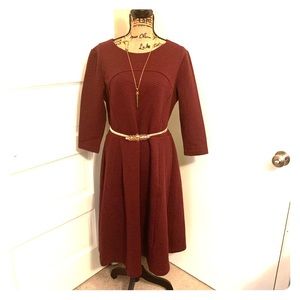 NWOT Boden Textured Jersey Knit Fit & Flare Dress